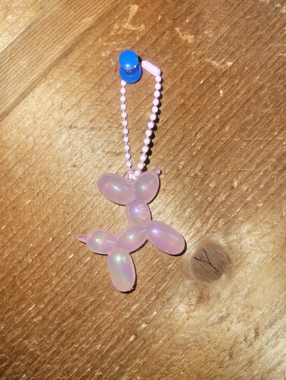 Pink Iridecent Balloon Dog Bag Charm